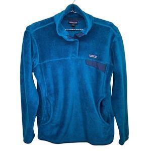 Patagonia Re-Tool Snap-T Fleece Pullover Womens XL Blue Teal Polartec 25442
